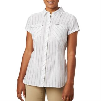 Columbia Camp Henry II S/S Shirt Womens, White Stripe - Columbia Sportswear