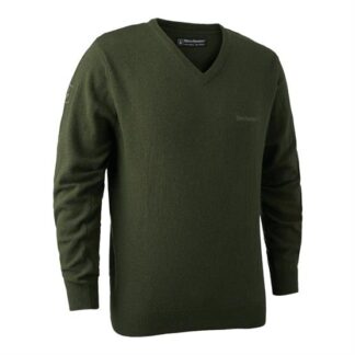 Deerhunter Brighton Knit V-Neck, Green - Deerhunter