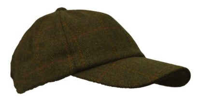 Tweed baseball cap, one size, mørk grøn - Walker & Hawkes