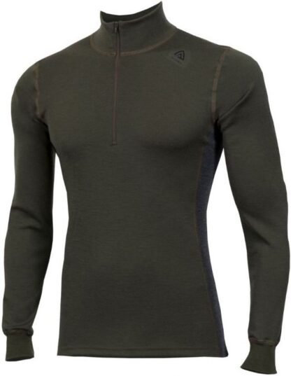 Aclima - Warmwool 200g Mock Neck Herre Uldtrøje XXL Olivengrøn - Aclima