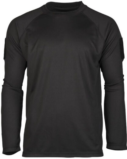 Mil-Tec - Tactical Quick Dry Langærmet T-Shirt 3-XL Sort - Mil-Tec