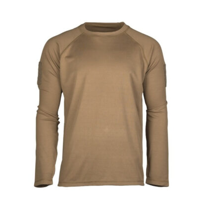 Mil-Tec - Tactical Quick Dry Langærmet T-Shirt 3-XL Mørk Sand / Coyote - Mil-Tec