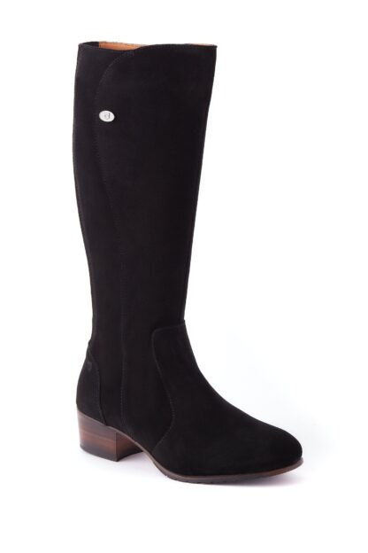 Downpatrick Ladies Knee-high støvle ruskind, Black Suede sort - Dubarry