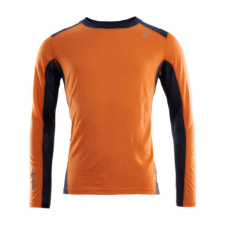 Aclima - Lightwool Langærmet Herre Sports T-shirt XL Blå / Orange - Aclima