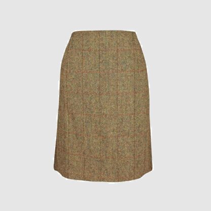 Effie Skirt nederdel Harris Tweed, mustard herringbone - Bucktrout Tailoring