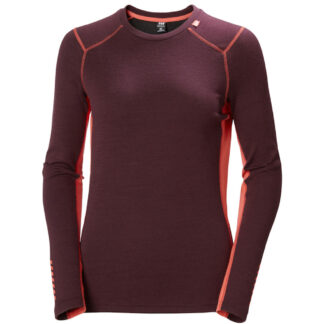 Helly Hansen - Lifa Merino Dame Undertrøje XL Bordeaux rød - Helly Hansen