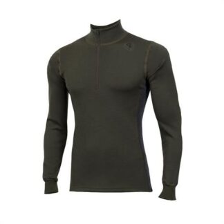 Aclima Warmwool Mock Neck w/zip Man, Olive Night / Marengo - Aclima