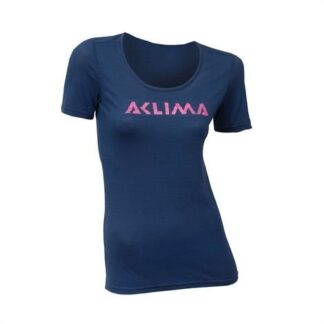 Aclima Lightwool T-Shirt Logo Woman, Insignia Blue - Aclima