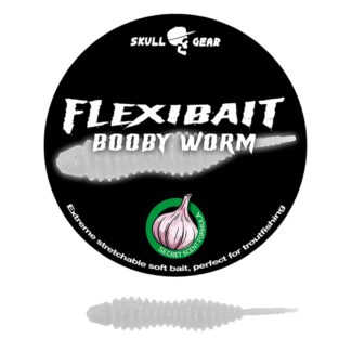 Skull Gear Flexibait Booby Worm Garlic White - Flexibait - OGP