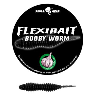 Skull Gear Flexibait Booby Worm Garlic Black - Flexibait - OGP