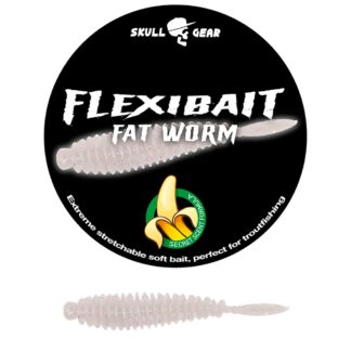 Skull Gear Flexibait Fat Worm Banana White - Gummidyr - OGP