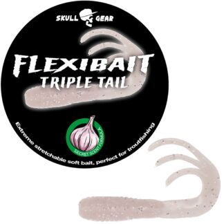 Skull Gear Flexibait Triple Tail Garlic White - Gummidyr - OGP