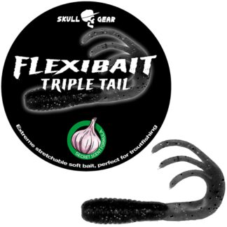 Skull Gear Flexibait Triple Tail Garlic Black - Gummidyr - OGP