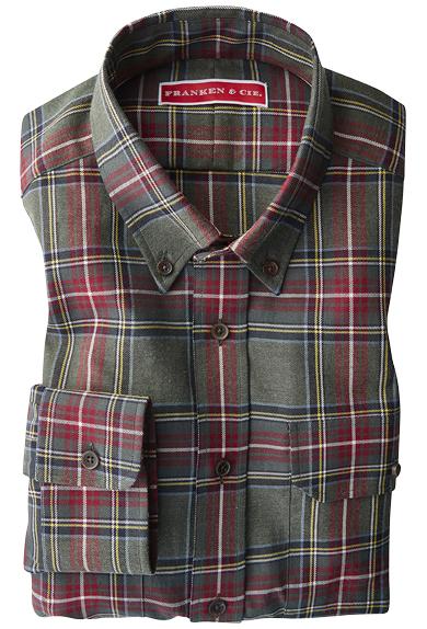 Skjorte flannel, herre, Stewart tartan - Antonini