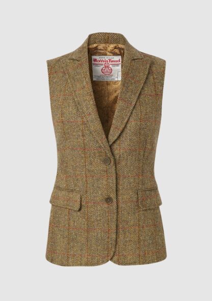 Pippa Waistcoat Harris Tweed, mustard herringbone - Bucktrout Tailoring