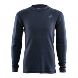 Aclima - WarmWool Crew Neck Junior Uldtrøje 130 Mørkeblå - Aclima