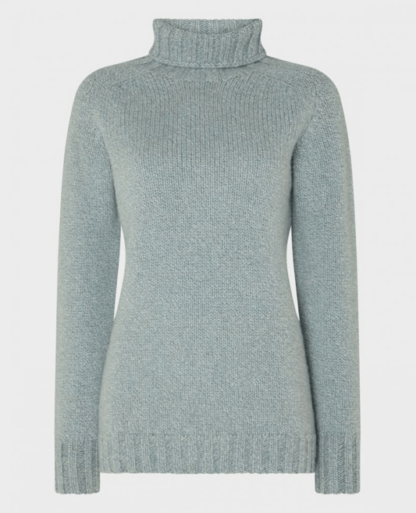 Lambswool Roll Neck, Pale Lovat Marl - Really Wild