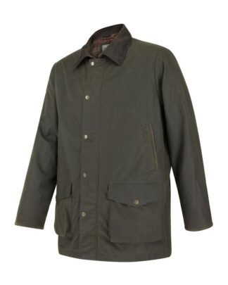 Caledonia Waterproof Wax Jacket, oilskinsjakke deluxe, grøn - Hoggs of Fife