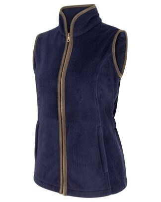 Stenton Ladies Fleece Gilet vest, marineblå - Hoggs of Fife