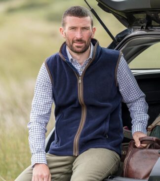 Stenton Fleece Gilet vest, marineblå - Hoggs of Fife