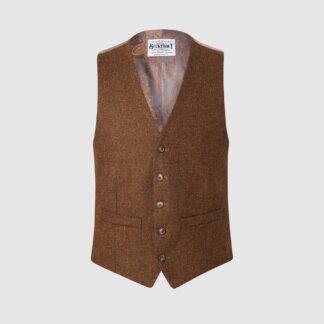 Iain vest, tobacco, Yorkshire Tweed - Bucktrout Tailoring