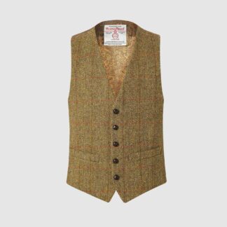 Iain vest, mustard, Harris Tweed - Bucktrout Tailoring