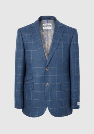 Patrick blazer, Light Blue Check, Summer Edition, Abraham Moon Tweed - Bucktrout Tailoring