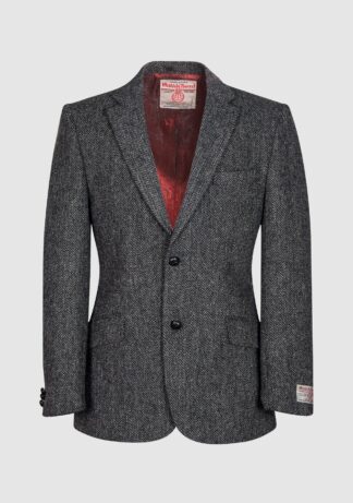 Patrick blazer, koksgrå herringbone, Harris Tweed - Bucktrout Tailoring