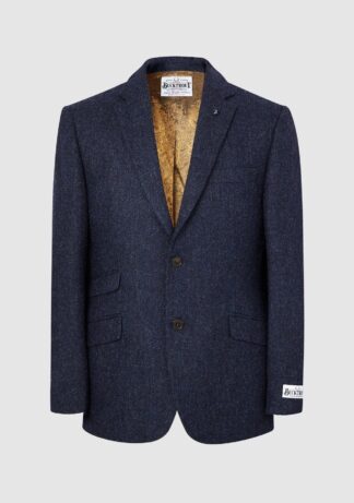 Patrick blazer, navy marineblå herringbone, Yorkshire Tweed, - Bucktrout Tailoring