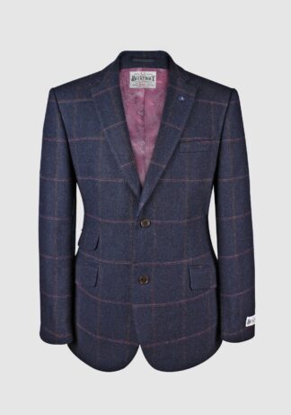 Patrick blazer, navy/pink, Yorkshire Tweed - Bucktrout Tailoring