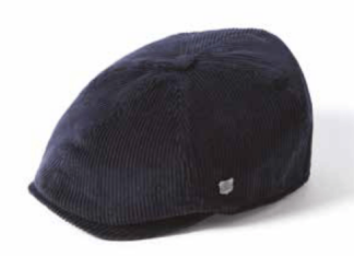 Hudson Cord Newsboy Hat - marineblå fløjl - Failsworth