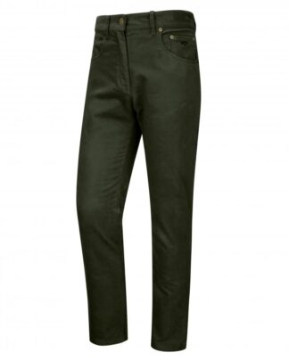 Carrick Mens moleskin jeans, olivengrøn m. stretch - Hoggs of Fife