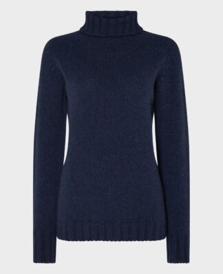 Lambswool Roll Neck, navy marineblå - Really Wild