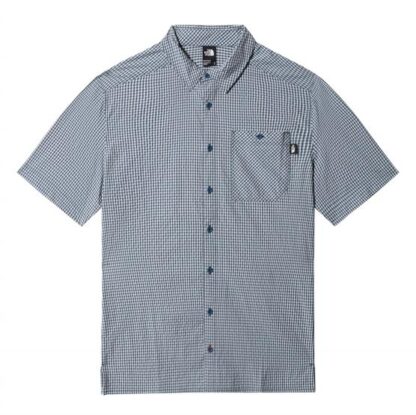 The North Face Mens S/S Hypress Shirt, Monterey Blue Plaid - The North Face