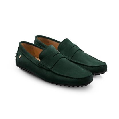 Monte Carlo Driving Shoe, ruskind, british racing green, str. 41 - Fairfax & Favor